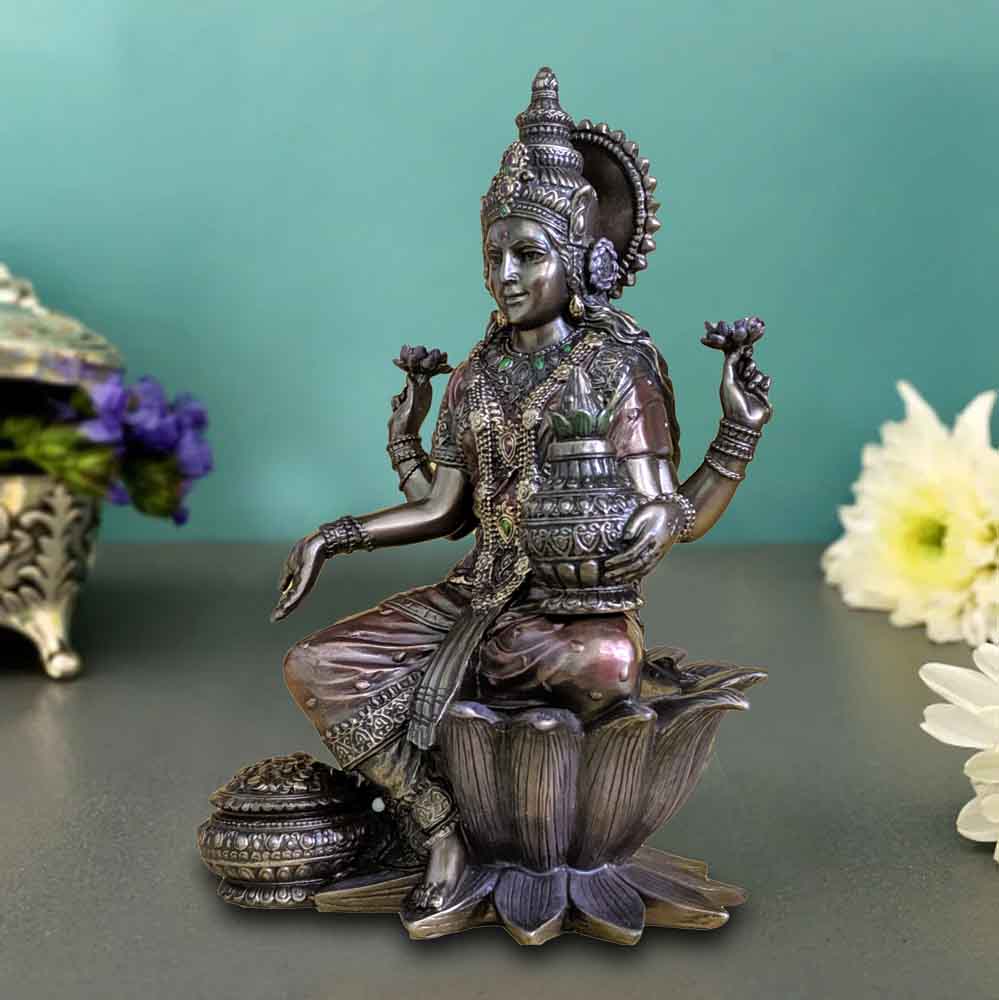 Cold Cast Goddess Lakshmi Statue